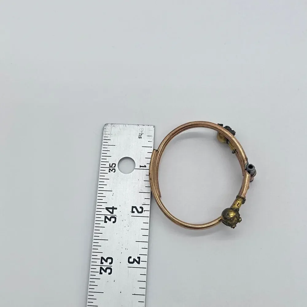Vintage Victorian Etruscan Revival Bypass Hinged Bangle Bracelet Jewelry BROKEN